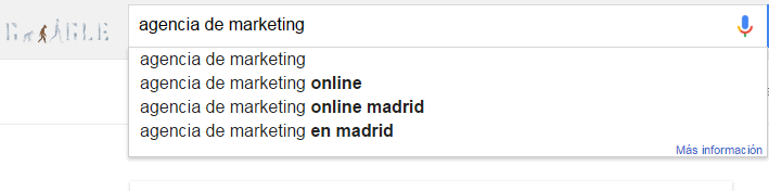 Sugerencias de búsqueda de Google o Google Instant