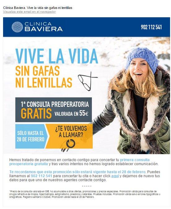 Email marketing responsive Clínica Baviera