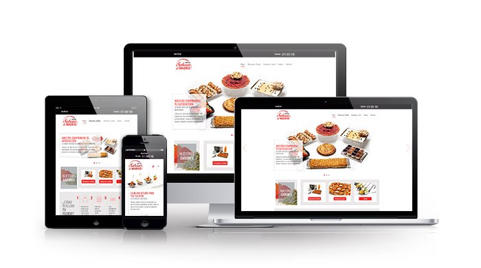 Mockup web Sabores de Madrid multidispositivo