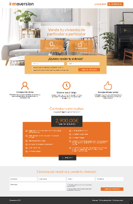 Landing de Inmoversion para campañas de PPC