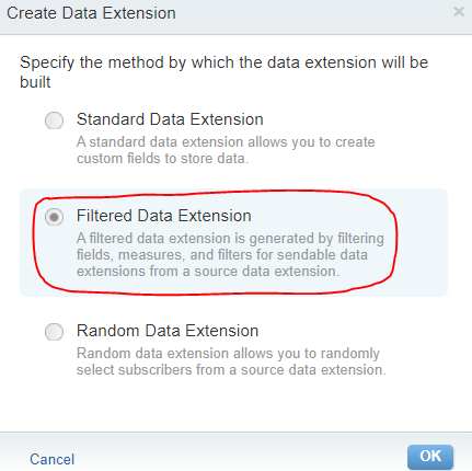 Filtered Data Extension
