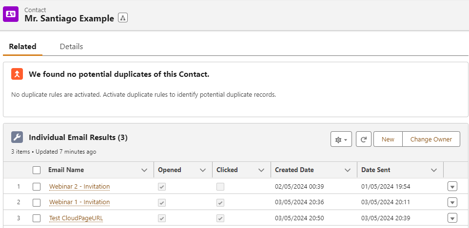 Módulos de listas relacionadas para ver los datos en Salesforce