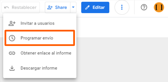 Programar envío de Looker Studio para automatizar envíos de informes de marketing digital